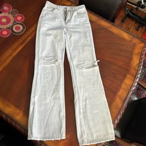 vervet light grey wide leg jeans